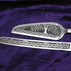 Celtic Tree of Life Wedding Cake Server and Knife Set Irish Wedding Personalized Gift for Couple image 2