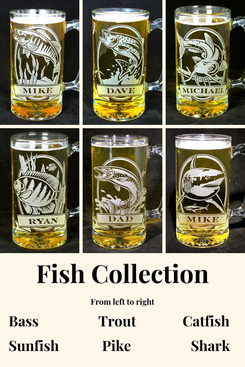 Personalized Catfish Beer Mug, Engraved Gifts for Men image 2