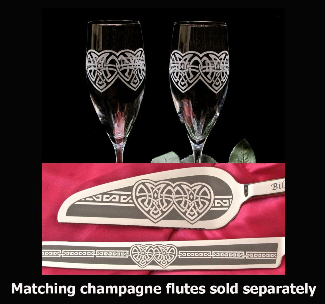 Celtic Wedding Cake Server and Knife Set Celtic Hearts for Etsy