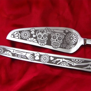 Dia De Los Muertos Wedding Cake Server Set Calavera Gift for Bride and Groom, Mis Quince, Quinceanera image 5