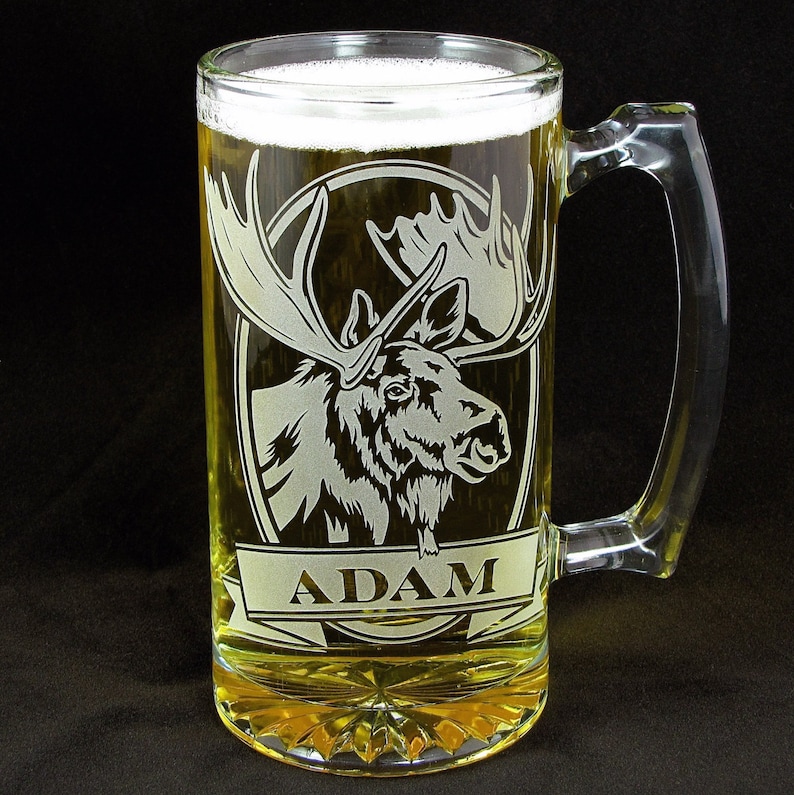 Personalized Beer Stein With Mule Deer Groomsmen Gift Beer Etsy