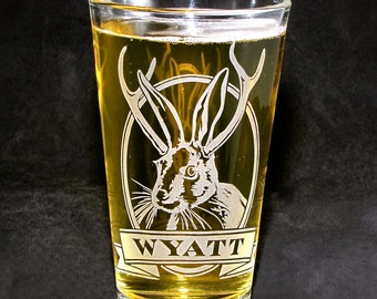 1 Personalized Jackalope Pint Glass