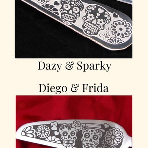 Dia De Los Muertos Wedding Cake Server Set Calavera Gift for Bride and Groom, Mis Quince, Quinceanera image 2