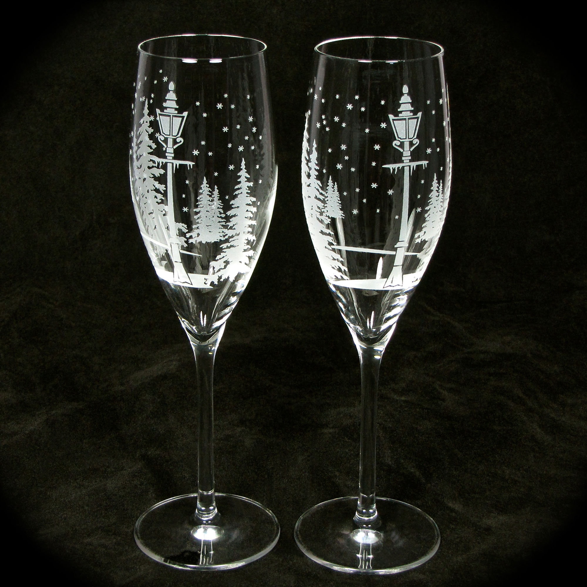 2 Winter Wedding Champagne Flutes Snowflake Wedding Toast Etsy
