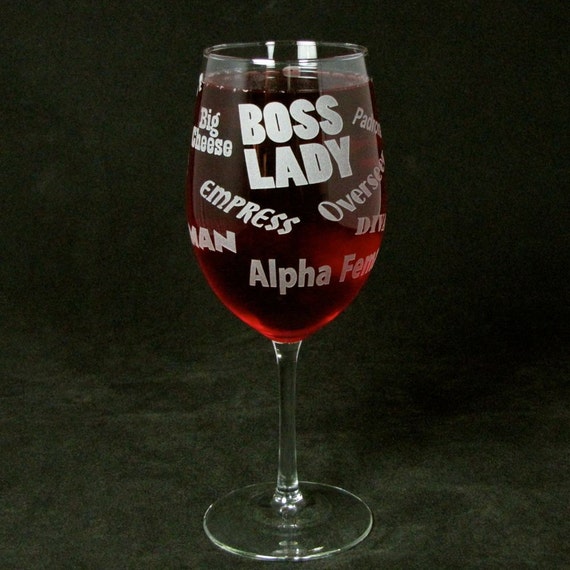boss lady wine glass