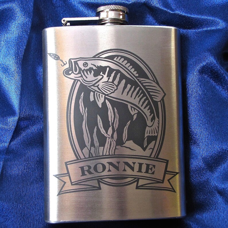 1 Personalized Flask with Trout Fathers Day Gift image 5