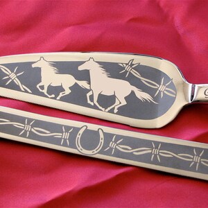 Country Western Wedding Cake Server and Knife Set, Personalized Cowboy Wedding image 2