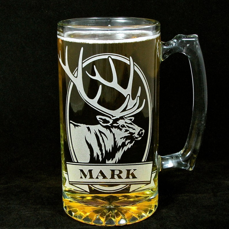 Personalized Beer Stein With Mule Deer Groomsmen Gift Beer Etsy
