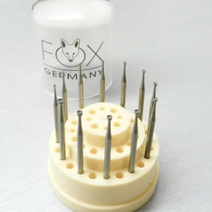 Fox Burs Cup Bur Fig 77b Konkav Fräsar Blandat Set med 12
