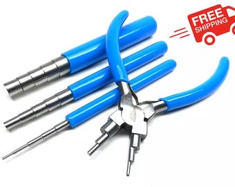 Wire Looping Tools Jewelry Wire Wrapping Bail Plier Jump Ring Forming 3 Mandrels