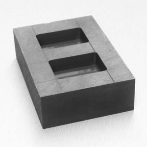Graphite Ingot Mold: 2-Cavity Loaf, 4oz Gold & 2oz Silver