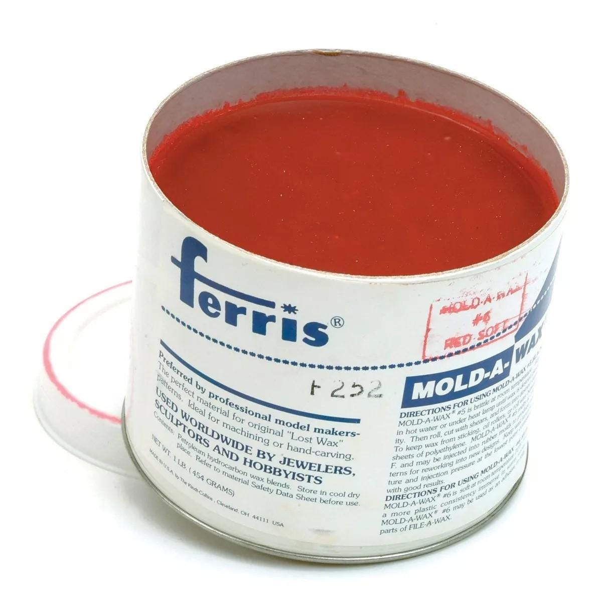 Mold-A-Wax Red Soft Ferris No 6 Wachsbearbeitung Verlorene Form 1 Pound
