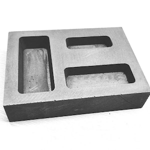 Graphite Ingot 1/4, 1/2 1 oz. Gold Bar Combo Mold Casting Melting Refining Scrap