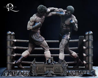 Rocky Balboa vs Apollo Creed Diorama 3D Stl Files - Rocky Balboa Figure 3D Print Files