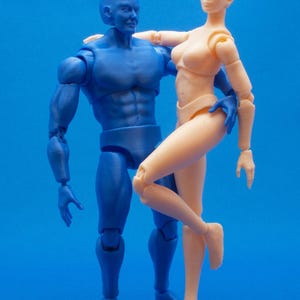 関節式ポーズ可能男性と関節式ポーズ可能女性 3D STL ファイル