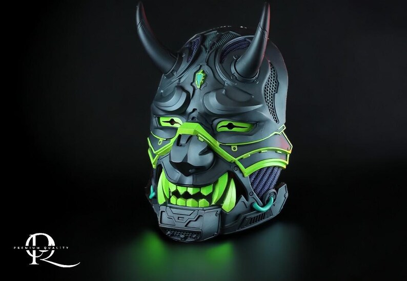 Neon Warrior Samurai Halloween Mask 3D Printable Stl Files Samuırai