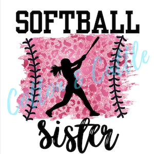 Softball sister & ballpark sister png instant digital download