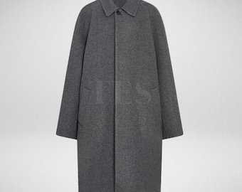 Zomo Coat Women's Long Wool Coat | Gray Oversized Winter Overcoat Elegant Tailored Outerwear