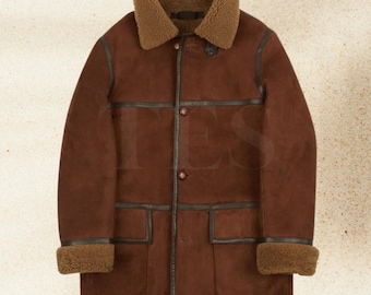 Classic Shearling Car Coat in Genuine Lambskin