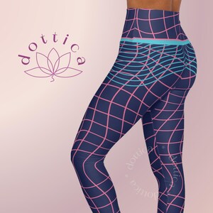 High Waisted Web Printed Leggings | Yoga Workout Fitness Pants | High Quality Spandex I Gym Tights| Sports Bottoms | Activewear Bottoms