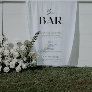 Custom Small Fabric Sign | Fabric Bar Sign | Custom Wedding Fabric Sign | Fabric Wedding Sign | Linen Wedding Sign | Custom Wedding Sign