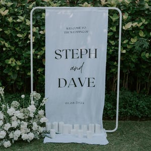 Custom Welcome Fabric Sign | Custom Large Fabric Sign | Custom Linen Sign | Fabric Wedding Sign | Linen Wedding Sign | Custom Wedding Sign