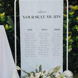 Custom Fabric Seating Chart | Custom Wedding Seating Chart Sign | Fabric Wedding Sign | Linen Wedding Sign | Custom Wedding Sign