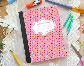 Cubierta de cuaderno de composición imprimible con chispas