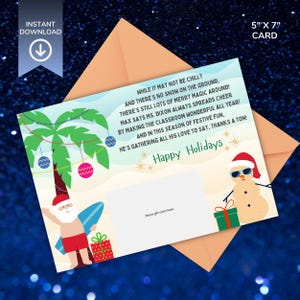 Porta-cartão-presente personalizado para professor de Natal, impressão sob demanda, cartão-presente de agradecimento ao professor, personalizável