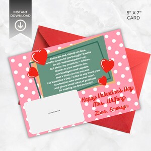 Porta-cartão-presente personalizado para professor de dia dos namorados, impressão sob demanda, cartão-presente de agradecimento ao professor, personalizável