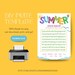 Summer Word Search, Kindergarten Sight Words, Printable PDF (activity ...