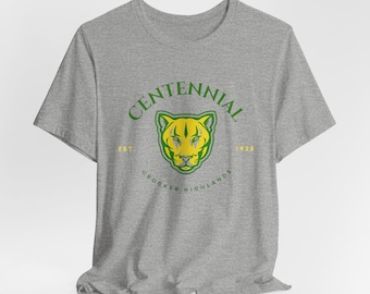 Camiseta unisex para adultos del centenario de la escuela primaria Crocker Highlands, camiseta con espíritu escolar, ropa para la reunión de exalumnos, 100.º aniversario