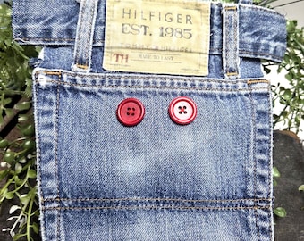 Repurposed Denim Pocket Organizer - Reclaimed Jeans Storage