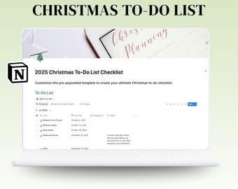 2025 Christmas To-Do List Checklist – Notion Template