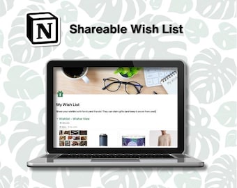 Shareable Wish List Notion Template | Christmas Wishlist Template | Shareable Christmas List | Notion Wishlist