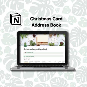Christmas Card Address Book Notion Template | Digital Address Book | Holiday Card Address | Organize Mailing Addresses