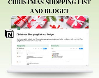 Christmas Tracker: Christmas Shopping List and Budget Notion Template
