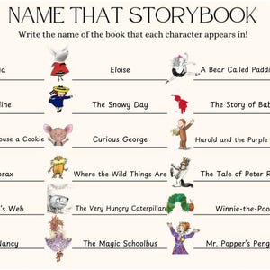 Juego para baby shower: Nombra el personaje del libro de cuentos imagen 4