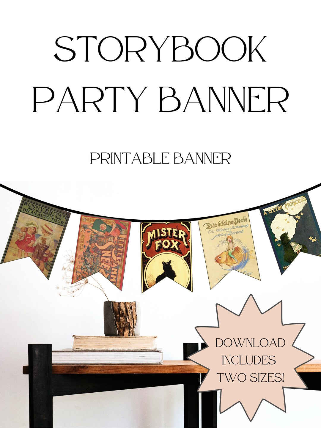 Vintage Storybook Banner Download - Etsy
