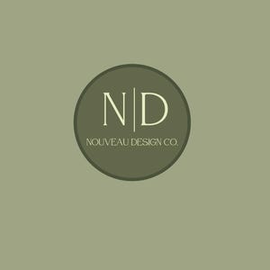 Puede incluir: Un c&iacute;rculo verde con las letras "N|D" en blanco y el texto "NOUVEAU DESIGN CO." en blanco.