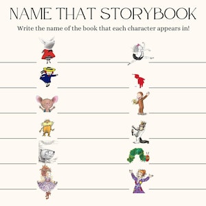 Juego para baby shower: Nombra el personaje del libro de cuentos imagen 3