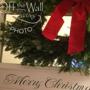 Merry Christmas decal Front Door Decal Christmas door decal Wall Art Vinyl Decal Holiday Decal image 2