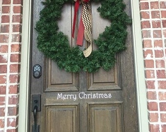 Christmas Door Decal - Merry Christmas- Holiday Front Door - Christmas decor - Vinyl wall decal - window decor