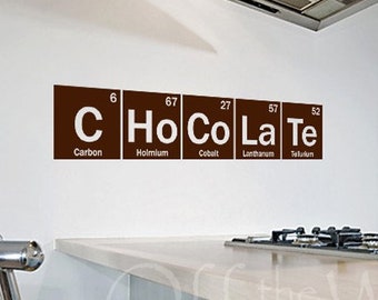 Periodic Table Chocolate Decal, from the Table of Elements, science sticker, science decor gifts
