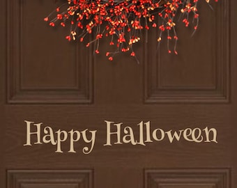 Front Door Decal, Happy Halloween, Three Options Available, Removable Decor for Fall