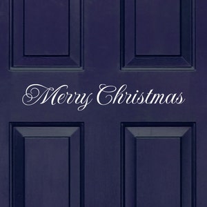 Merry Christmas decal Front Door Decal Christmas door decal Wall Art Vinyl Decal Holiday Decal image 1