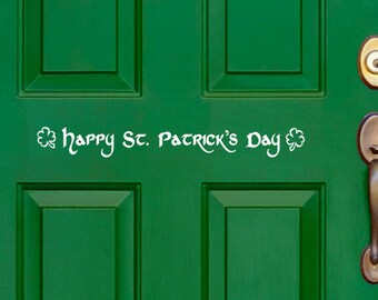 Front Door Decal, holiday decor, St. Patrick's Day decor, St. Patty's Day, lucky clover, Irish decal