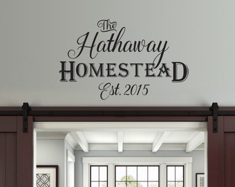 Family Established Decal, Name Decal, Farmhouse Decor, Family Homestead Sign