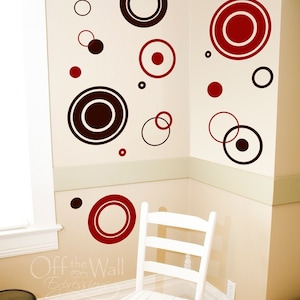 Modern Circles wall art vinyl, wall decal set, vinyl wall graphics, polka dot pack, vinyl decals image 1