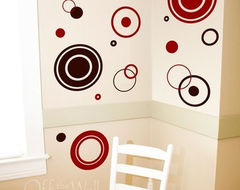 Modern Circles wall art vinyl, wall decal set, vinyl wall graphics, polka dot pack, vinyl decals